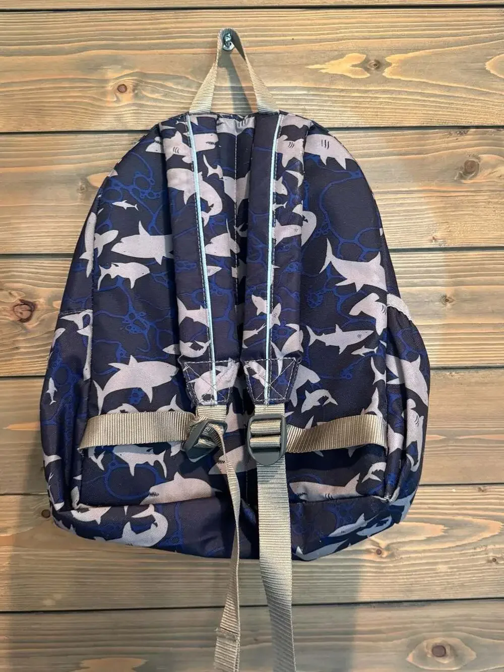 L.L. Bean Junior Original Book Pack Deep Ocean Shark Print Backpack